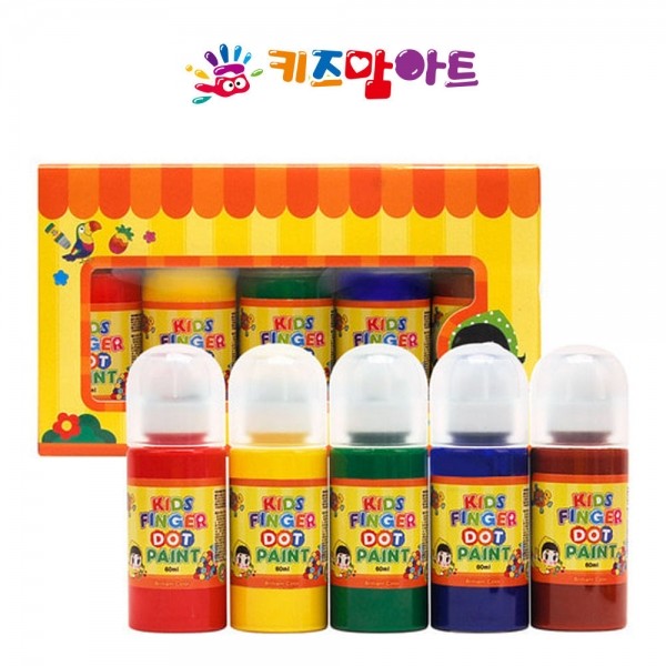 키즈맘아트 키즈 핑거 도트 페인트 러블리 세트 (60ml x 5색)