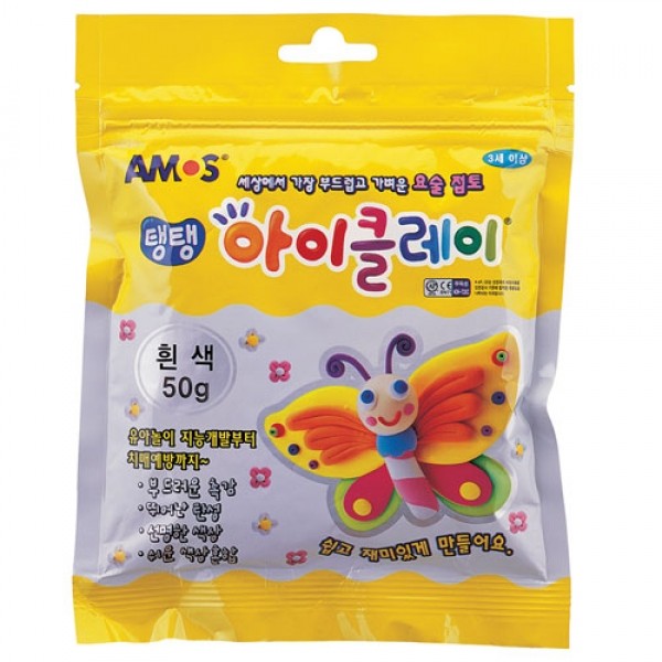 아모스)2500 탱탱 아이클레이(50g 흰색)-갑(10개입)