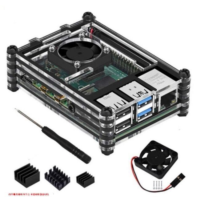 라즈베리파이4B케이스 9레이어 아크릴쉘 냉각팬 방열 라즈베리파이 아두이노 공구