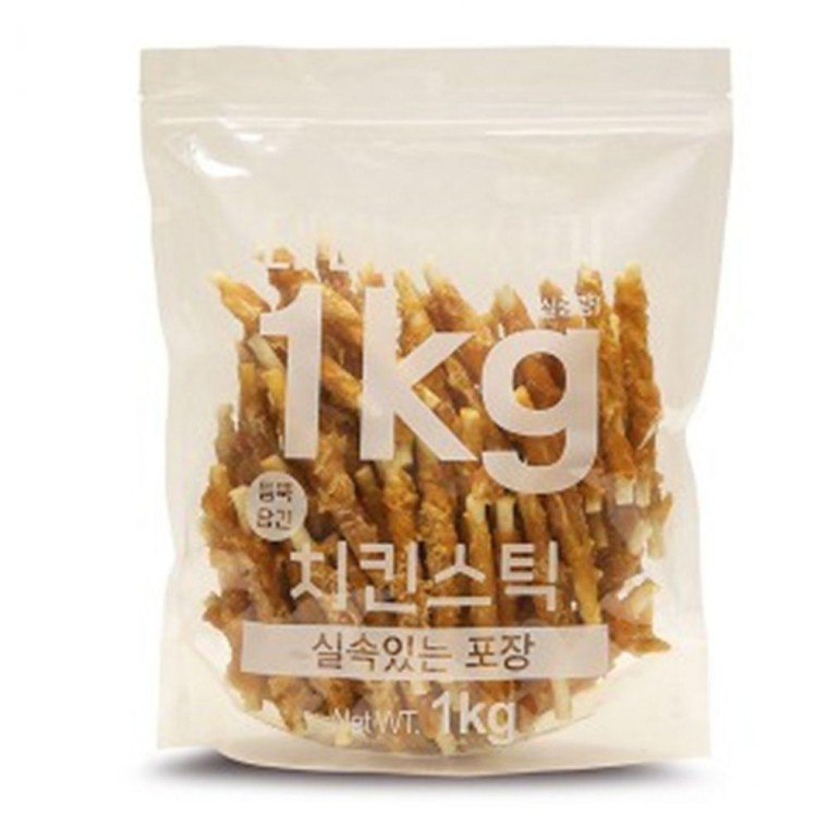 D17 테비 사사미 1kg 치킨스틱 애견간식 멍시리즈 개간식 맛좋은 껌 일키로 훈련간식 건강한재료