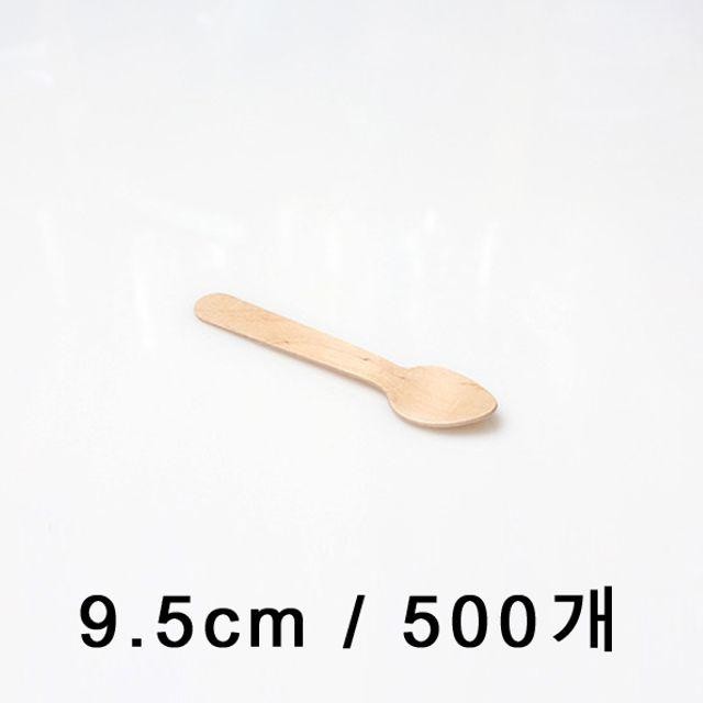 나무 아이스스푼 9.5cm 소 500개 플라스틱 수저 샐러드포크 품 일회용 나무아이스스푼 칼라포크