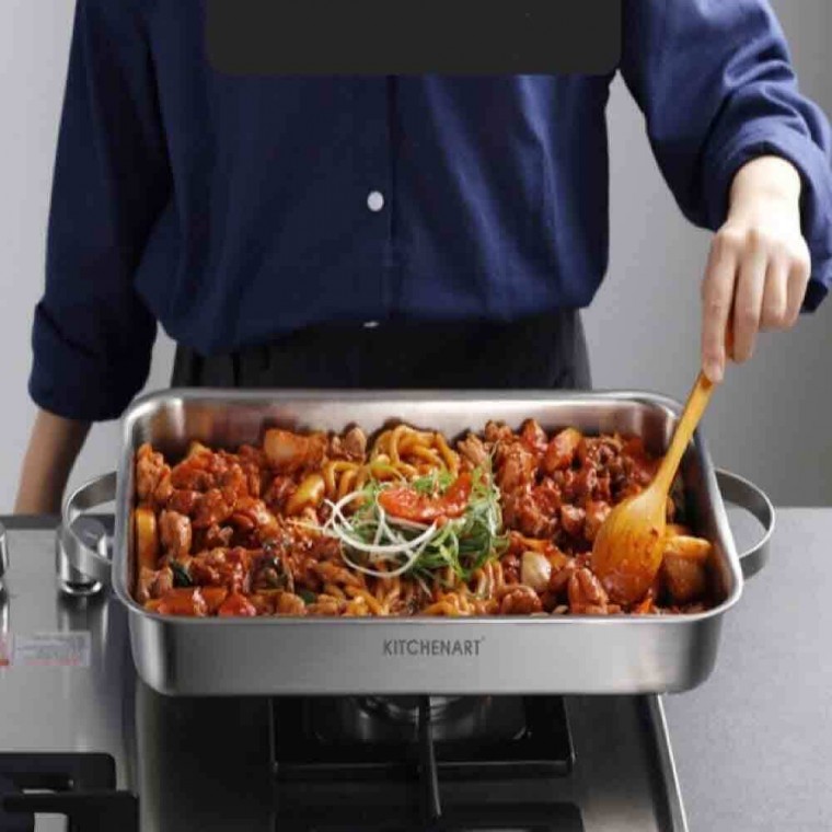 키친아트 통3중 스텐 로스트팬 인덕션 떡볶이 닭갈비