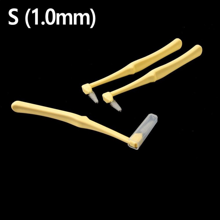 치간칫솔 휴대용 3P x10개 L형 치실 어금니 1.0mm S