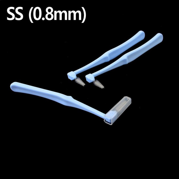 0.8mm L형 휴대용 SS 어금니 치실 x10개 치간칫솔 3P