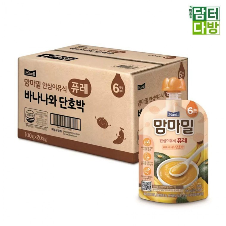 SD 맘마밀 퓨레 바나나와 단호박 100g x 20