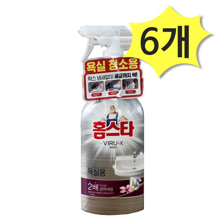 홈스타 바이럭스 세정제 욕실용 750ml x 6개 물때제거 욕실청소