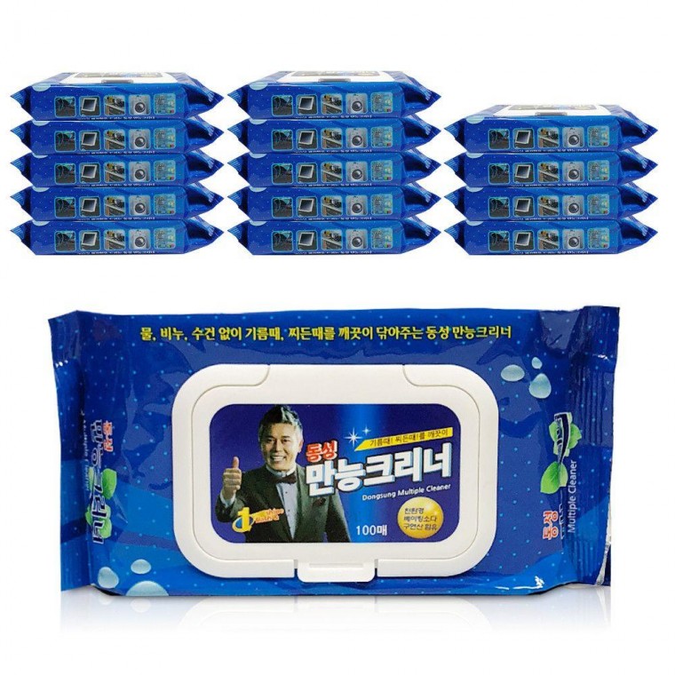 동성 만능크리너 찌든때 제거 100매x15개 티슈형 리필