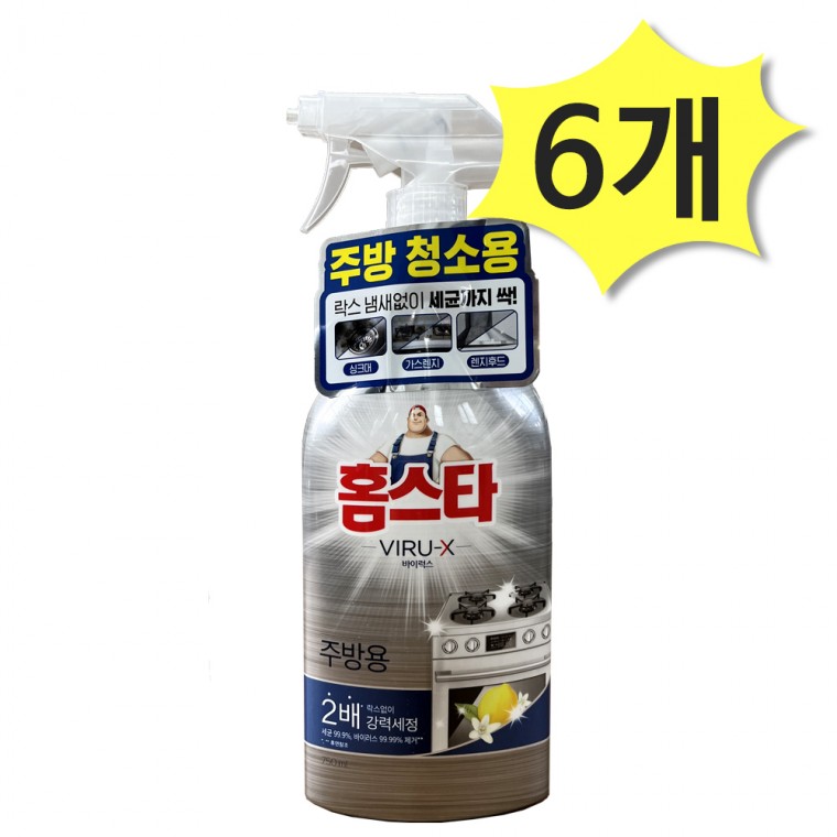 홈스타 바이럭스 세정제 주방용 750ml x 6개 물때제거 욕실청소