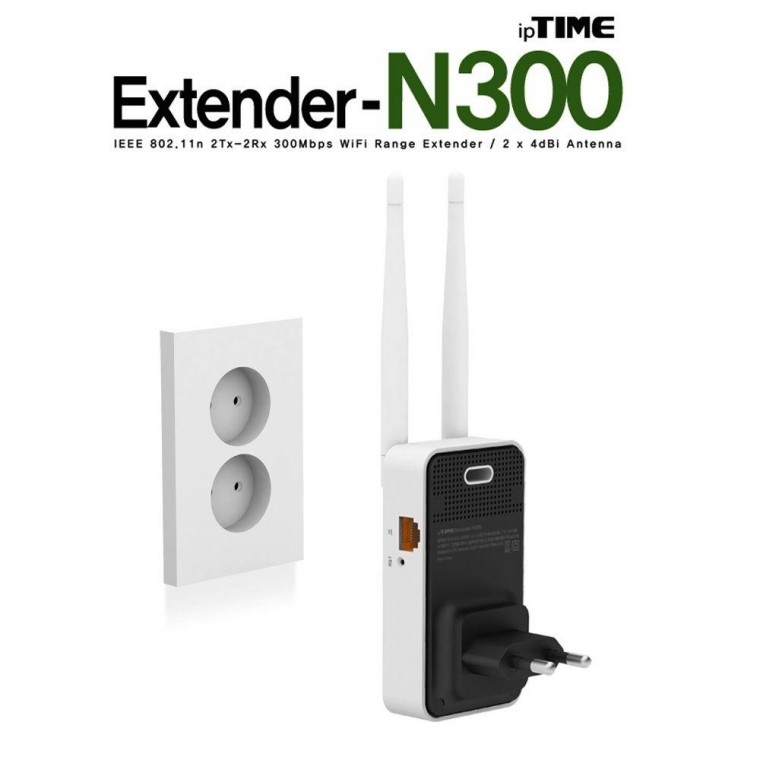 .IP TIME 와이파이 무선 확장기 증폭기 EXTENDER-N300 EXTENDERN300