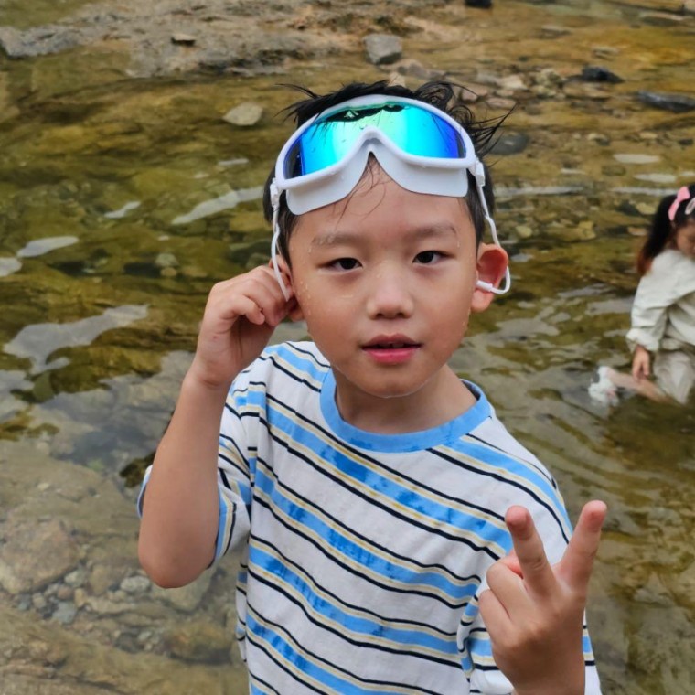 미러고글 화이트 귀마개 일체형 물안경