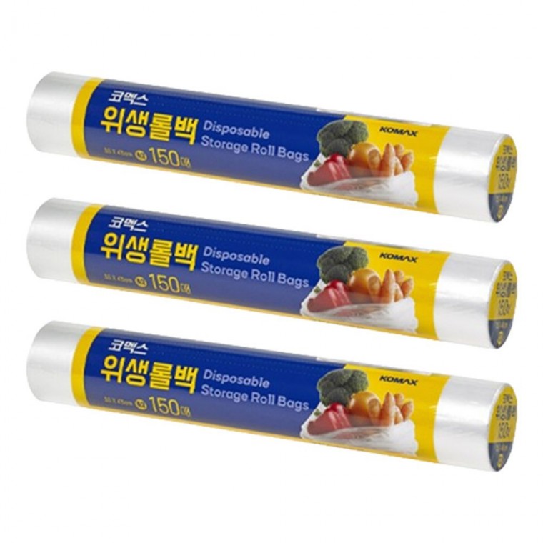 코멕스롤백 코멕스 위생롤백 특대 35X45 150매 3P 비닐 봉지 봉투 주방봉투