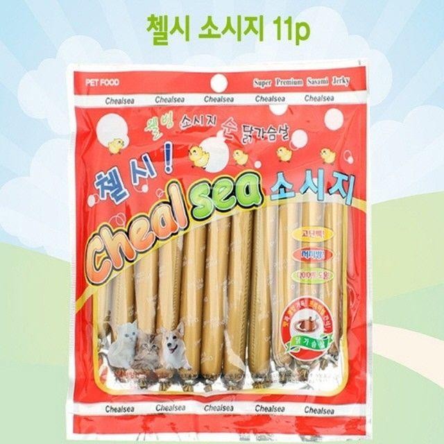 착한강아지 순닭가슴살 칭찬간식 소시지 11P x10개 애견 영양간식 강아지 쏘세지 훈련 외출 말랑한