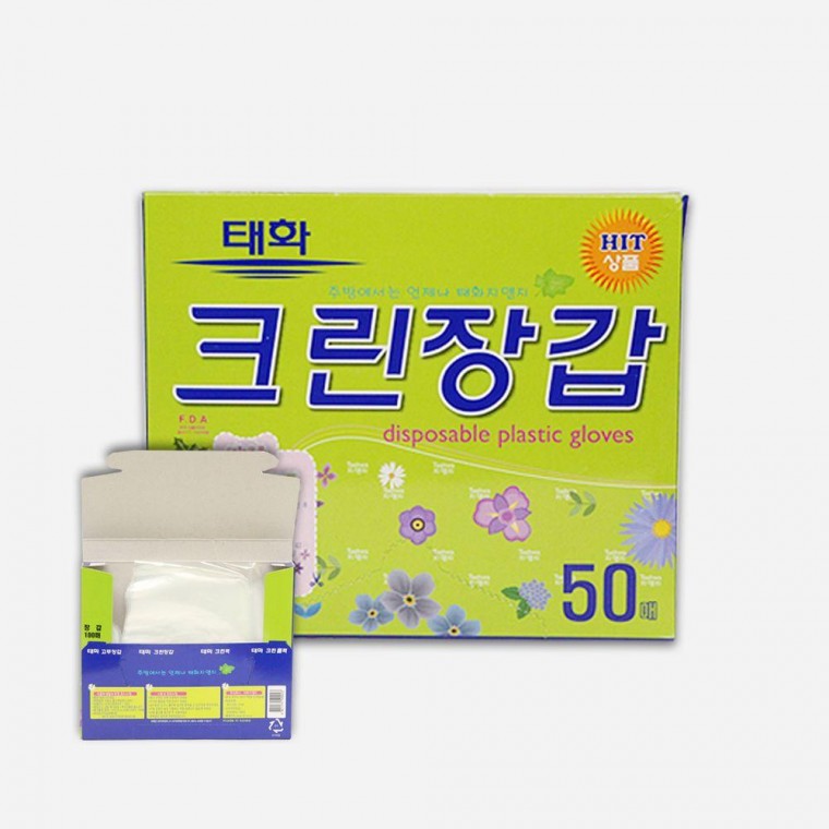 태화 크린장갑 위생장갑 비닐장갑 50매 1박스 (50개)