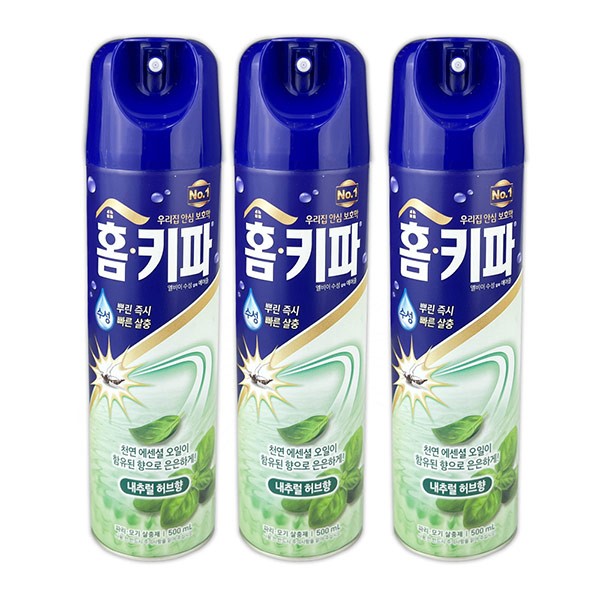 홈키파 엘비이 수성알파 에어졸 500ml 3P -TJ 홈키파살충제 살충제 에어졸 에어로졸 홈키파 벌레