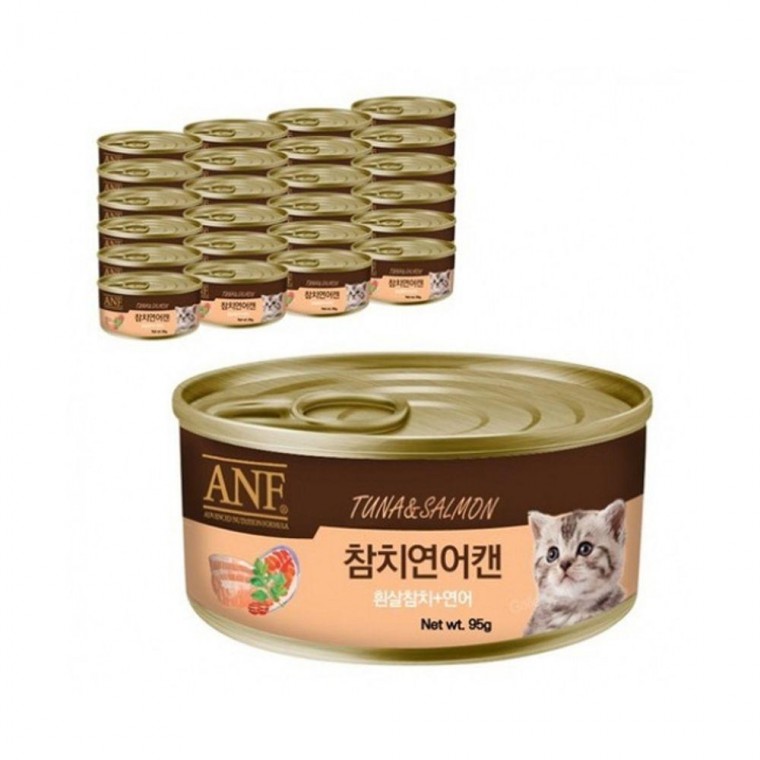 습식 통조림 95g 고양이 ANF 간식 24개 참치 연어