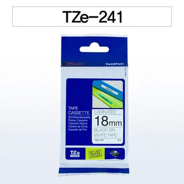 흑색문자 흰색 18mm 브라더 TZe-241 테이프카트리지