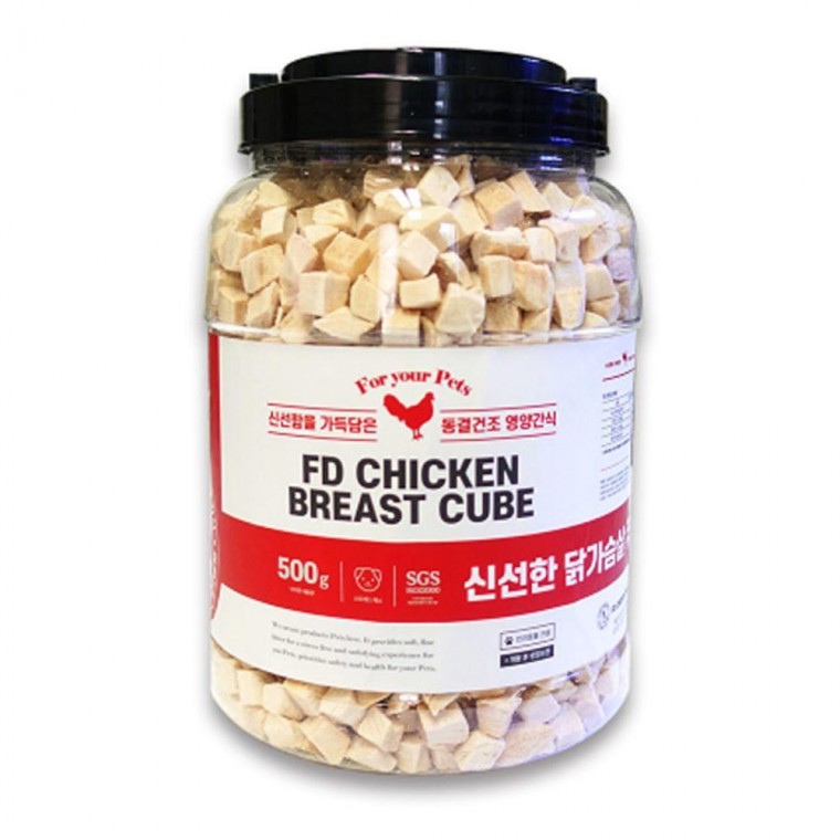 애견 닭가슴살 대용량 1P 큐브 동결건조 고양이 500g