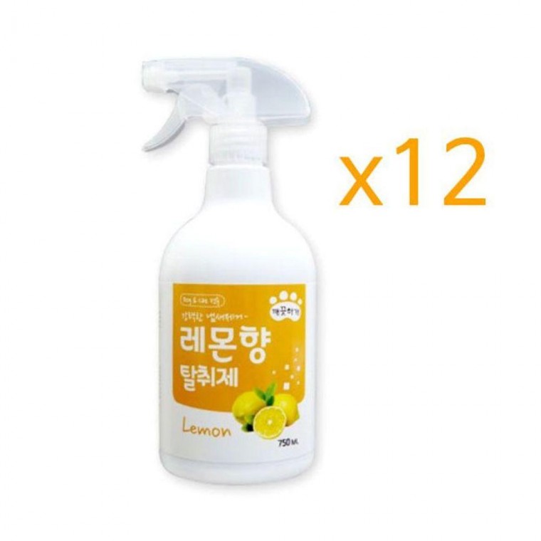 12P 깨끗 강아지 탈취제 애견 레몬향 고양이 750ml