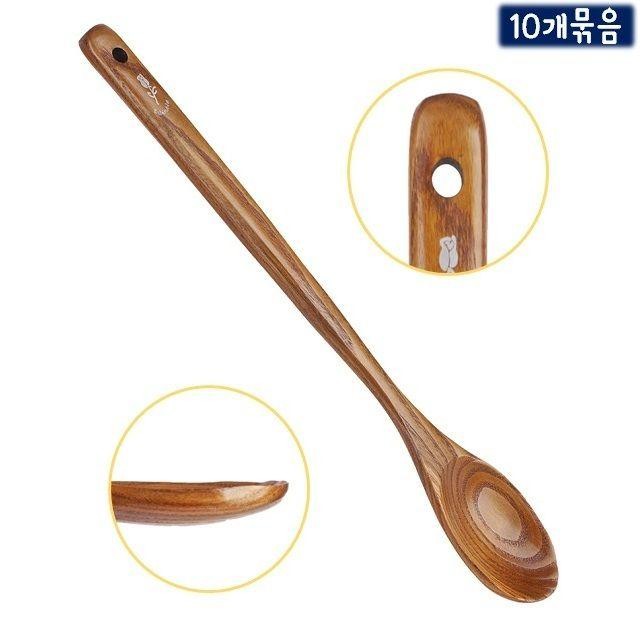 옻칠 롱 10개묶음 걸이구멍 볶음스푼 약42.5cm