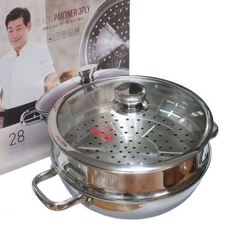 찜기 냄비 찜솥 찜냄비 찜통 2단 28cm 인덕션 클래딘