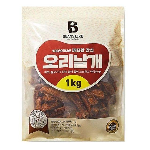 간식 사시미 육포 강아지 1kg 빈즈라이크 오리날개