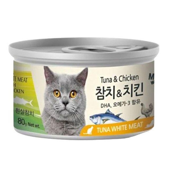 24개1box 치킨 캔 흰살참치 간식 80g 고양이