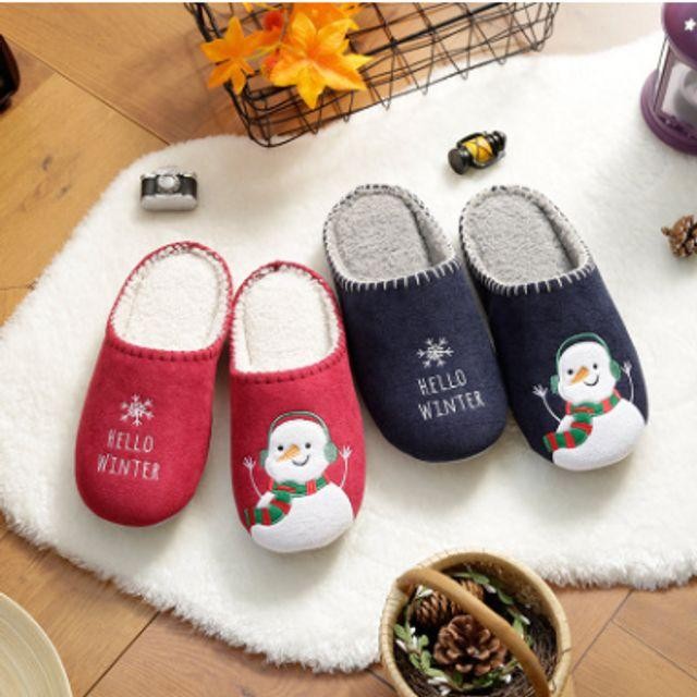 HOME SLIPPER 눈사람 커플 크리스마스 슬리퍼 욕실 리빙 침실 거실 거실화