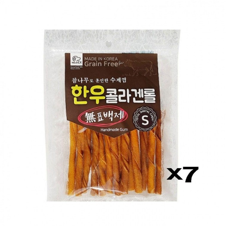 치석제거 애견 고단백 한우 롤 x7 (S) 수제간식