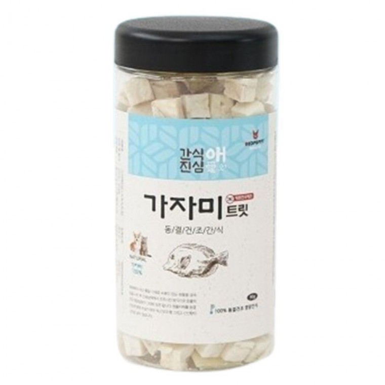 동결건조 90g 큐브 강아지 한입 1P 간식 가자미 트릿