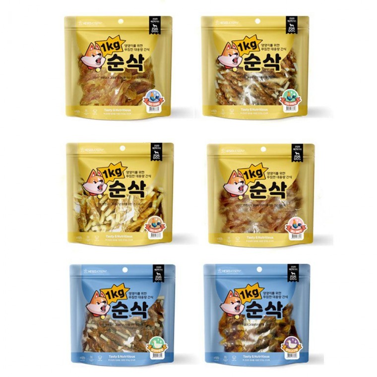 자연그대로 간식 영양 강아지 1kg 육포 대용량 고단백