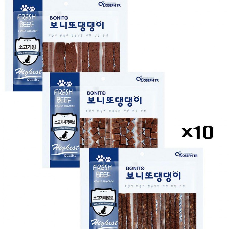 댕댕이 300g 간식 고단백 육포 x10소고기 칭찬