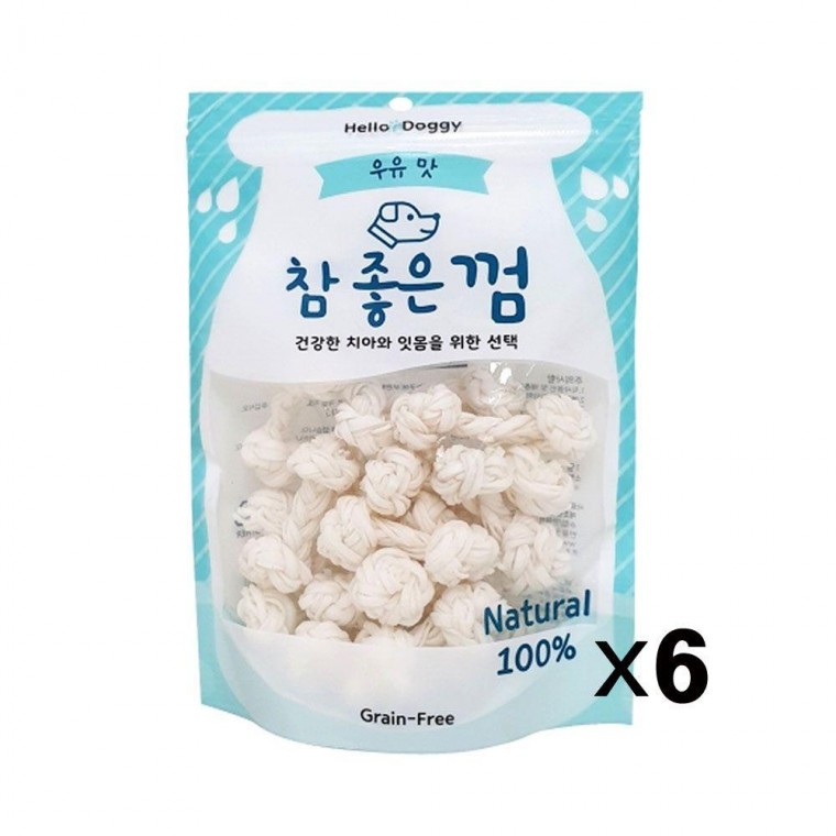 우유껌 애견 우피껌 실타래 x6 18p 치석제거 참좋은껌