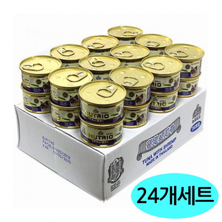 뉴트리오(CAT) 캔 80g (참치.새우) (24개세트) (1박스)