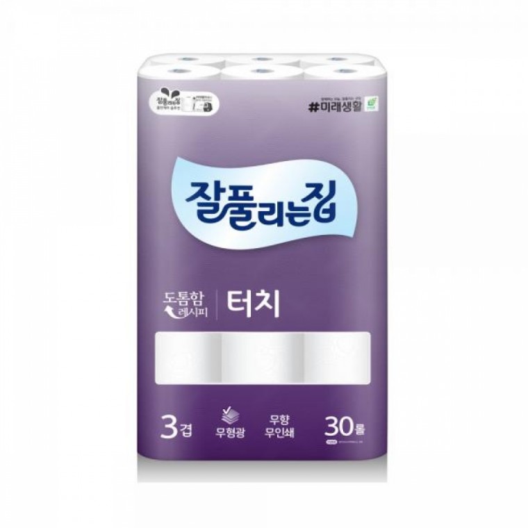 화장지 잘풀리는집 두루마리휴지 깨끗한 터치 30롤