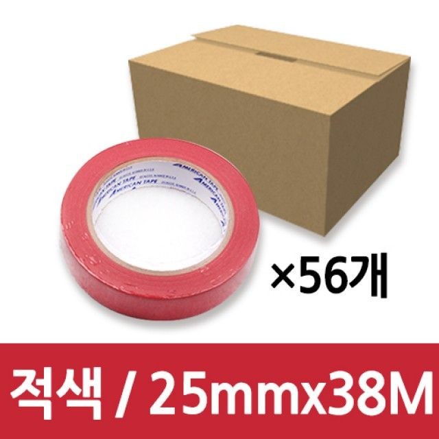 AM 마스킹테이프 25mm38m/적색/1박스(56개)