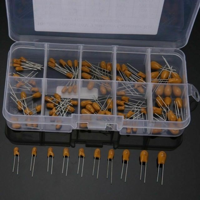 탄탈륨 캐패시터 100PCS 10종 1세트 16V 1uf-100uf 키