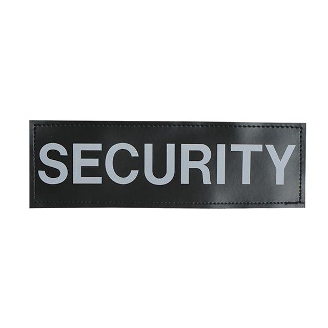 패치 SECURITY 인조가죽 재봉부착 경호 블랙레더 반사