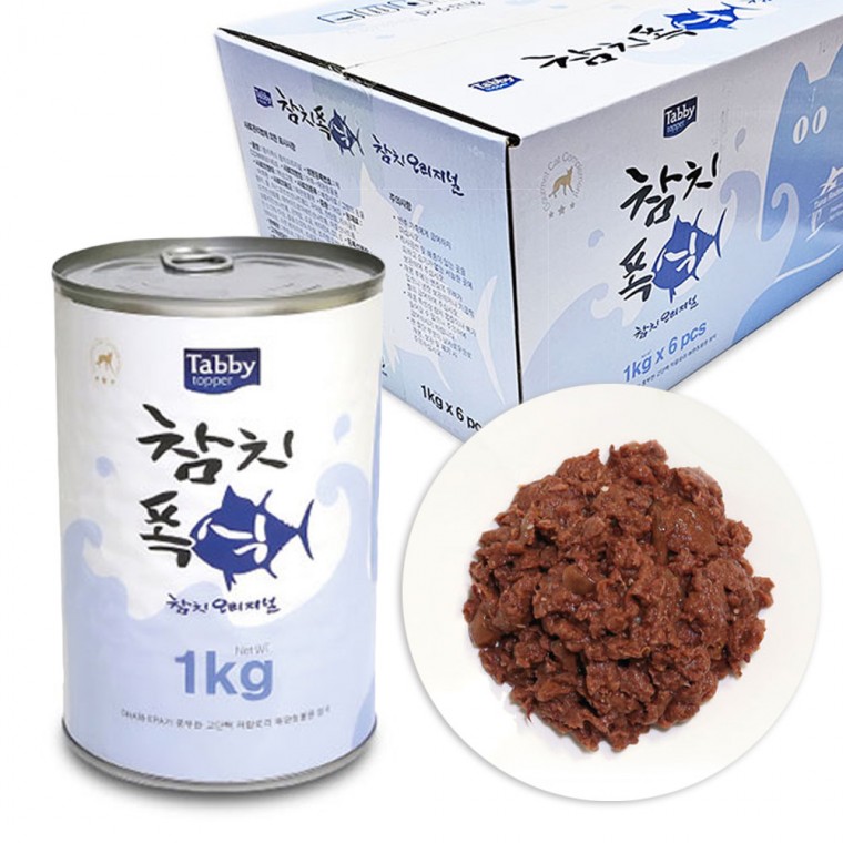 테비 고양이 참치 폭식 대용량 고양이캔 (참치오리지널) (1kg x 6개입) (1박스)