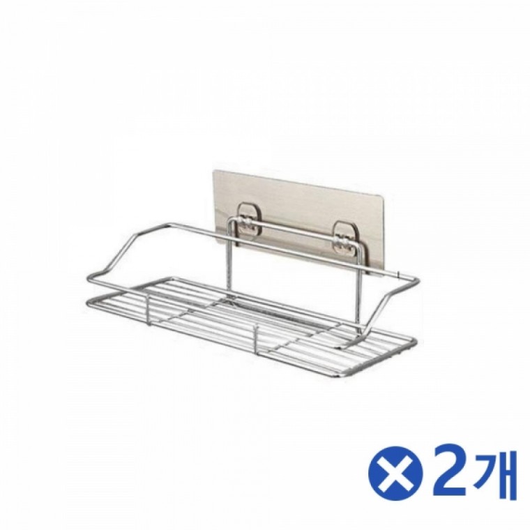 스테인레스 욕실 공간활용 부착형 수납선반 x2개