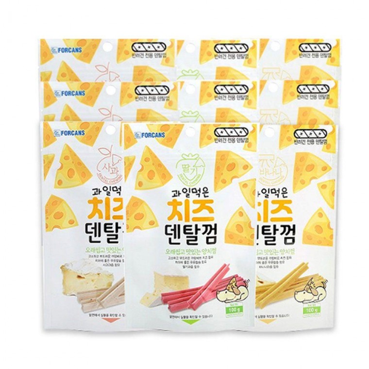 과일 치즈 덴탈껌 100g (3종X3개) 총9개 강아지 간식