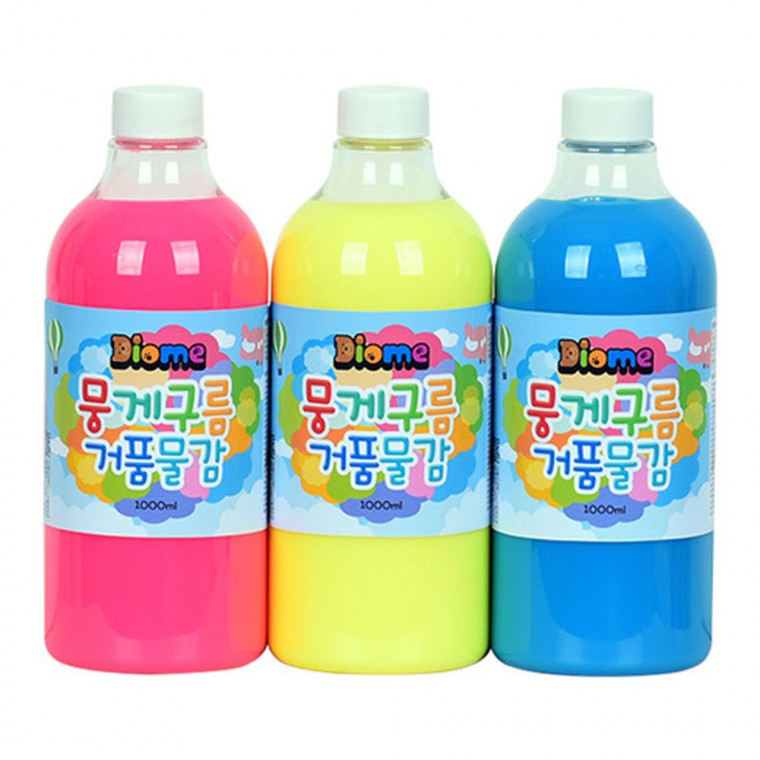 키즈맘아트 미술놀이 뭉게구름 거품물감 리필 1000ml x 3색 (A세트)