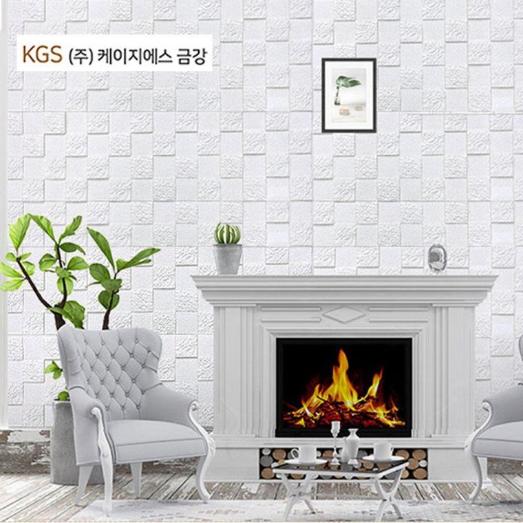 금강 폼블럭 파벽돌 화이트 100 x 70cm 10개 / 접착식