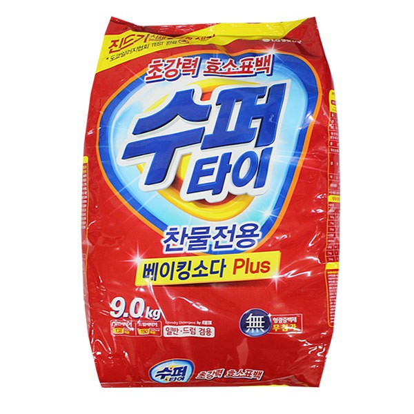 수퍼타이 찬물전용 베이킹소다 플러스 9.0kg 세제 가루세제 수퍼타이 빨래 세탁 드럼세탁기세제-TJ