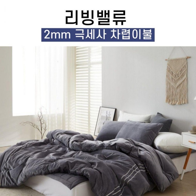 리빙밸류 따뜻한 2mm 극세사 겨울 차렵이불 SS 단품