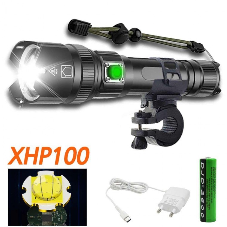 Xhp100 LED 자전거 전조등 라이트 랜턴 손전등 안전등