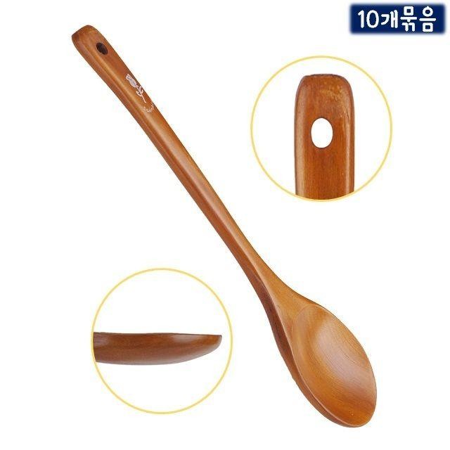 옻칠 롱 스푼 약31cm 10개묶음 걸이구멍