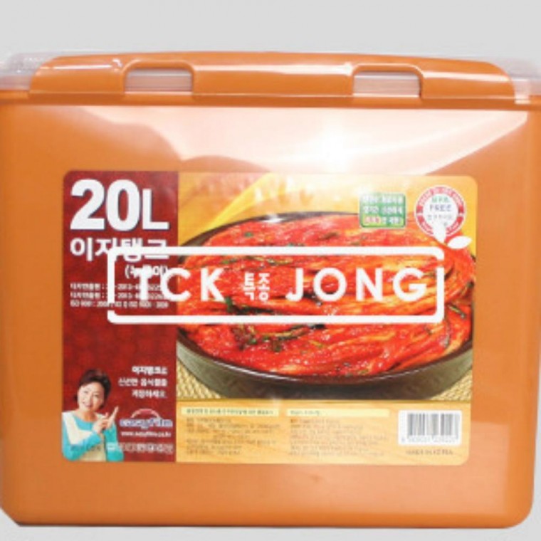 이지탱크 황토 김치통20L 누름이 냉장고 보관용기 통 밀폐용기 김치