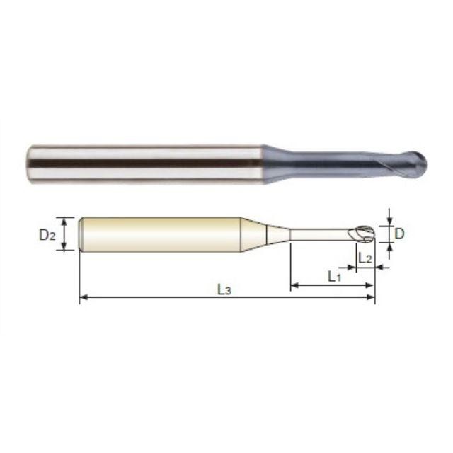 4G MILLS 롱넥볼엔드밀 2F D1.0X4X1(14)X50 (SEM846