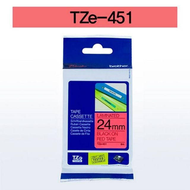 24mm 테이프카트리지(TZe-451 적색 흑색문자) 브라더