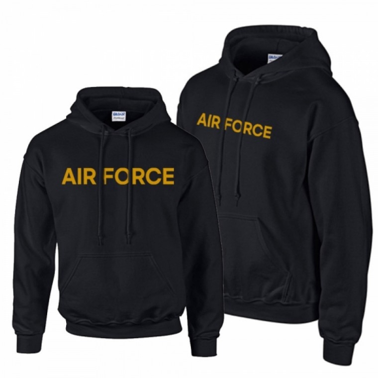 기모 후드티 옐로우 블랙 AIR FORCE